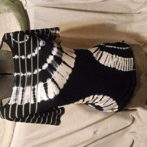 Women's tie dye top with beaded accents and half sleeves